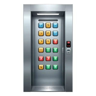 spacious elevator with control panel and buttons sticker