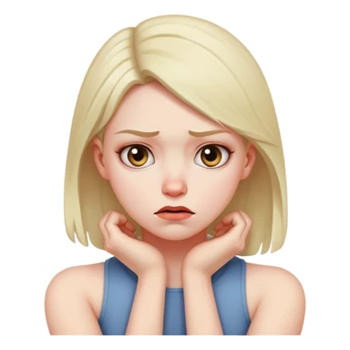 girl with arms over her neck looking mad sticker