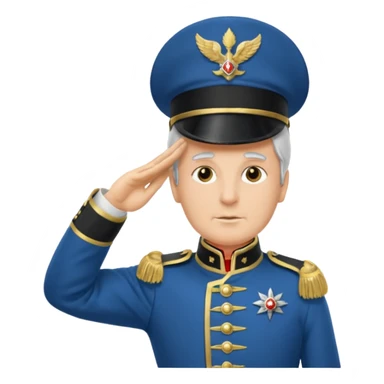 Vieille Garde soldier Napoleonic era saluting blue uniform gold trim bearskin hat friendly sticker