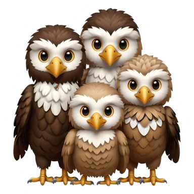 3 Bébés aigle avec des plumes d'indien sticker