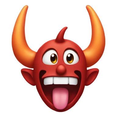 Face using fingers to make devil horns while sticking out tongue sticker