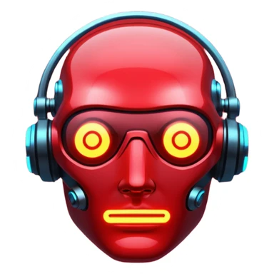 red glitter cyberpunk light sticker