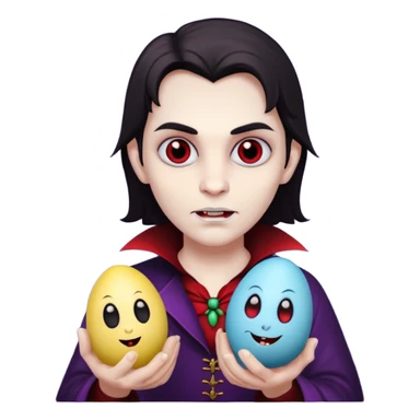 vampire with easter eggs sticker