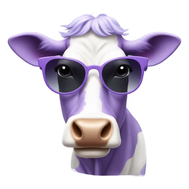 Lavender cow wearing sunglasses and hoop earrings  sticker