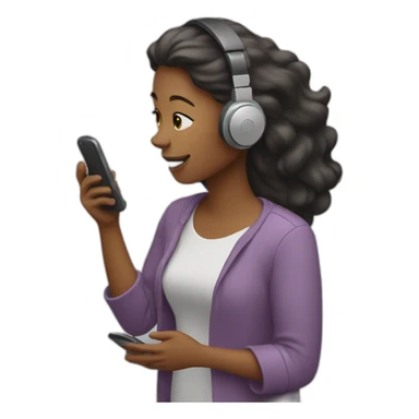 woman recording with cellphone sticker