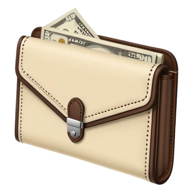 Cream and Dark Brown Money Wallet sticker