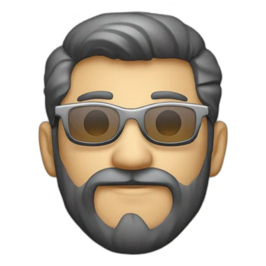 hombre calvo con barba corta blanca y gafas metálicas sticker