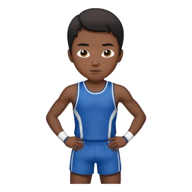 asian man black sport costume sticker