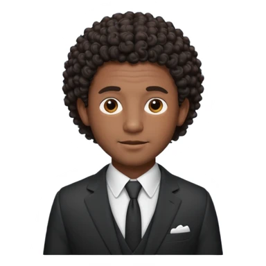 curly-haired black man in a suit sticker