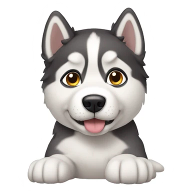 Husky puppy melting like the melting emoji 🫠 sticker