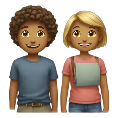 Boy and girl loves each other chatting sticker