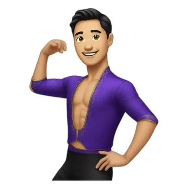 asian ballroom latin male dancer sticker