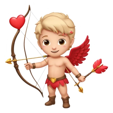 Adorable Cupid with his magical bow and arrow shooting love hearts sticker