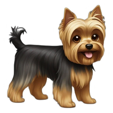 Dog Yorkshire terrier happy dark color sticker