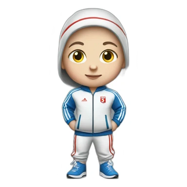 slavic midget stands in a track suit sticker