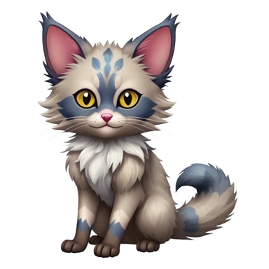 Colorful exotic Fantasy-Ragdoll-Fakémon-Lykoi-feline-hybrid (full body) sticker