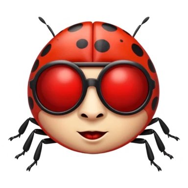 an evil ladybug with dark sunglasses  sticker