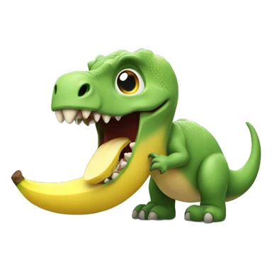 a dinosaur eating a banana sticker