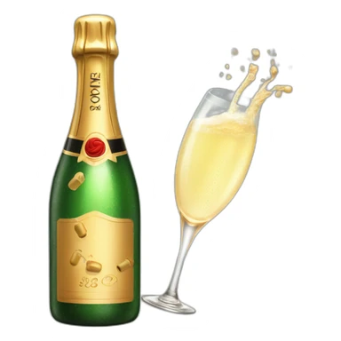 champagne Bottle with Popping Cork sticker