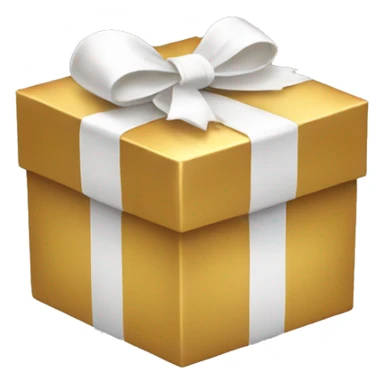 Golden gift box with white cute bow  sticker