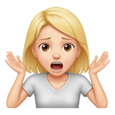 arms crossed holding neck screaming girl  sticker