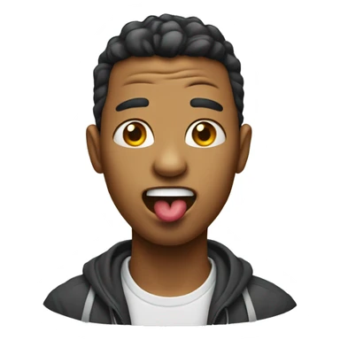 person with a tongue sticking out sticker