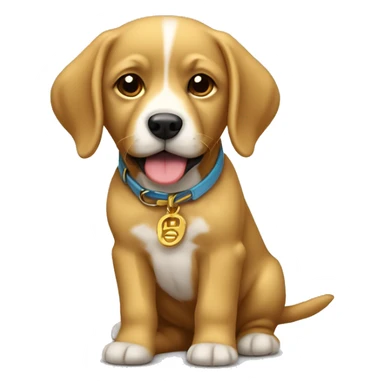 Un cachorro de golden con un lazo  sticker
