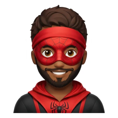 Miles Morales with beard, eye mask, low fade sticker