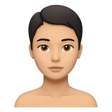 Minimalistic flat vector icon, iOS style, thin black outline on white background. Person silhouette. Black, completely monochrome, matte. no eye sockets, no pupils, no eyebrows, clay render style, modern digital illustration, octane render. sticker