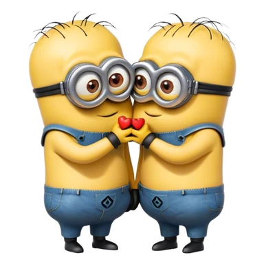 Two boy minions kissing  sticker