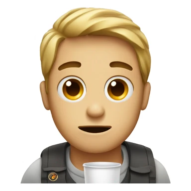 a emoji with a coffee and tired sticker