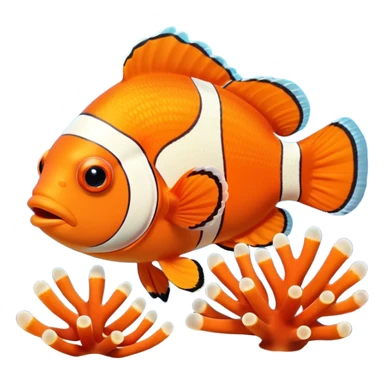 Clown fish with coral in an aquarium sticker