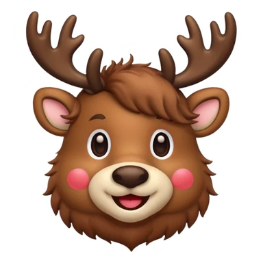 Reindeer with cute bow sticker