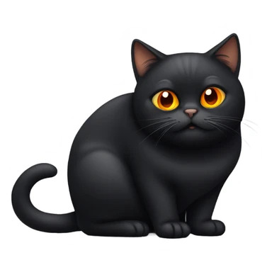 Fat black cat with orange eyes sticker
