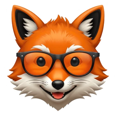 pixel grinning fox caricature hacker logo sticker