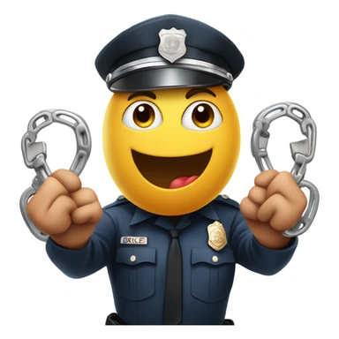 Cartoon Heart getting hand cuffed by police sticker