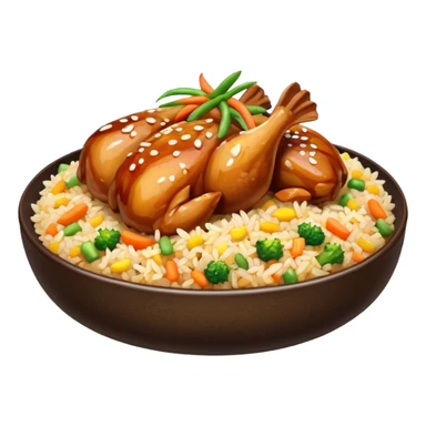 Teriyaki chicken and fried rice sticker