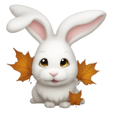 autumn cozy white rabbit sticker