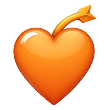 arrowed heart orange sticker