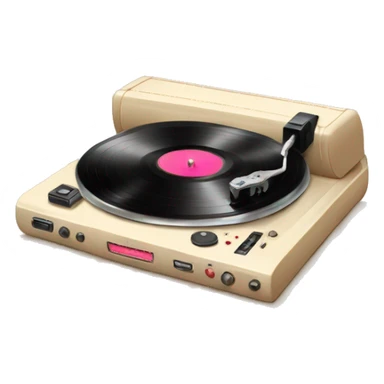 Vintage beige vinyl player cute sticker