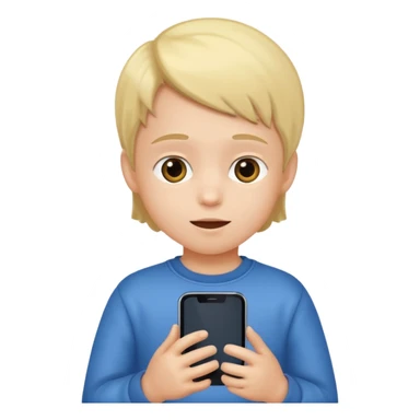 un niño de entre 3 - 10 años jugando con su celular sticker