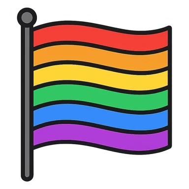simple iconic homosexual pride flag, no text sticker
