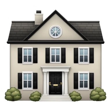 greige colonial house with black shutters and black front door sticker