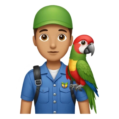 Walker + parrot on shoulder, Pet Walkers. sticker