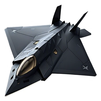 F-117 Nighthawk - Lockheed Martin (Stealth Grey) A futuristic stealth attack aircraft with a distinct faceted, angular design in a stealthy matte grey. Its sharp, jagged edges and unconventional, almost alien-like shape make it look like a shadow cutting through the night sky. The surface should appear non-reflective with subtle panel lines. sticker