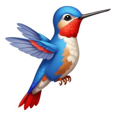 beija-flor como pluma azul e pé vermelho sticker