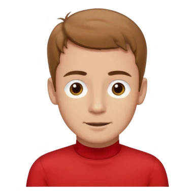 Murray Wiggle of The Wiggles with light skin, light brown hair, brown eyes, red skivvy shirt sticker