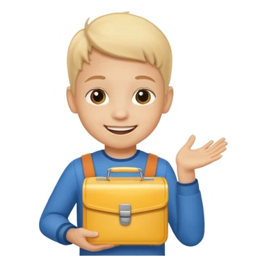 child with lunchbox sticker