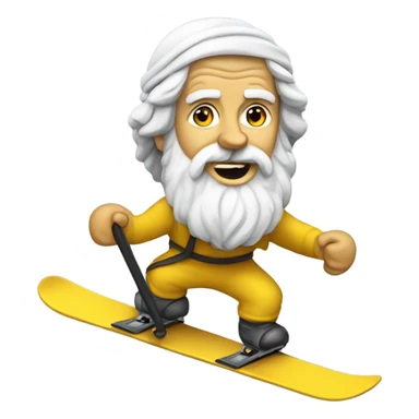 Socrates on skis sticker
