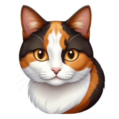 Kira calico white cat with brown black calico cat sticker